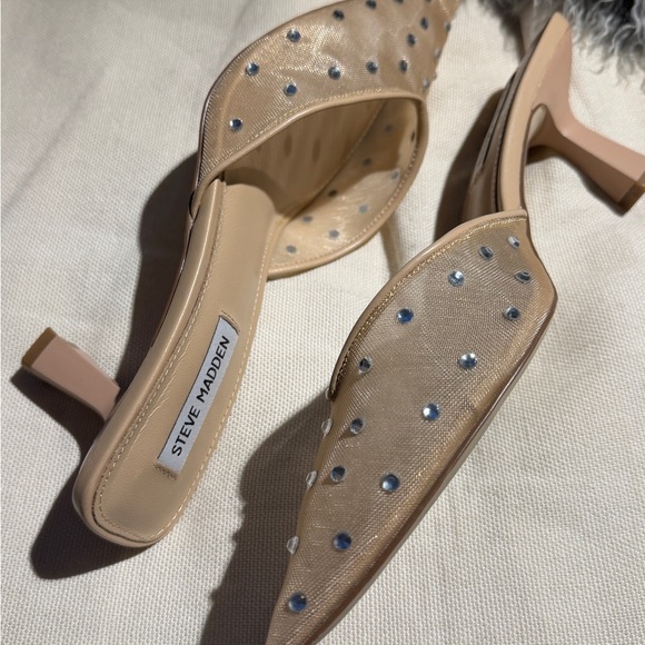 Steve Madden sheer nude Bling Studded Mule - Picture 3 of 5